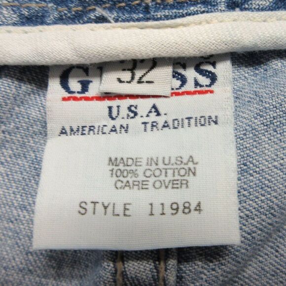 GUESS High Rise Denim Jean Shorts VINTAGE Womens 32 (33.5) USA 80s 90s Y2K Jorts - Picture 5 of 11